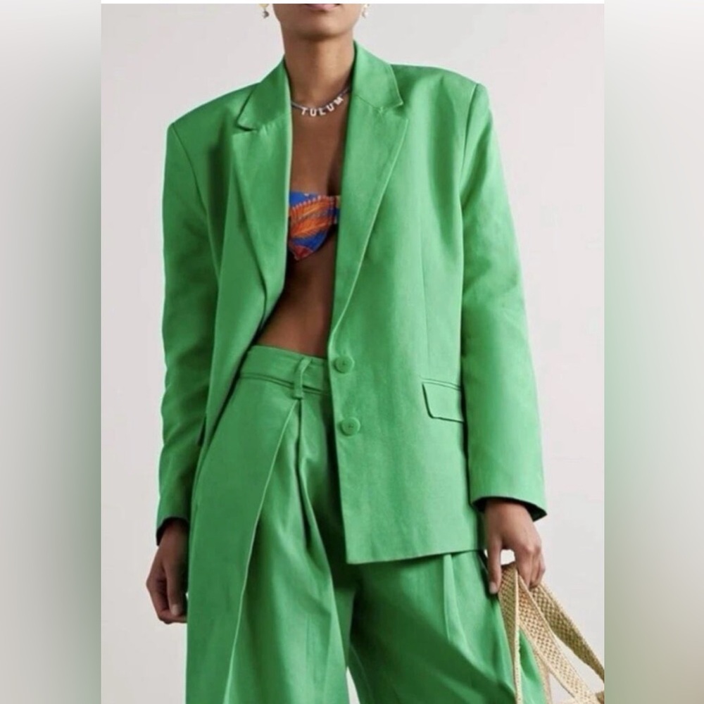 FARM RIO Bright Green Longline Blazer Size Medium